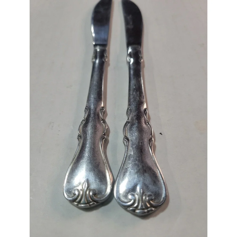 Cambridge Stainless Indonesia Scroll Pattern Serrated Dinner‎ Knives Set of 2